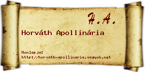 Horváth Apollinária névjegykártya